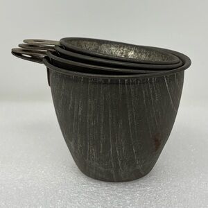 Vintage Mary Ann’s Tin Measuring Cups Set of 4 Early 20th Century